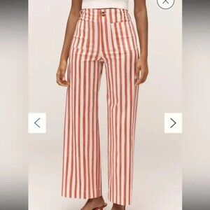 Anthropologie The Nephthys Illustrated! Colette Crop Wide-Leg Pants 25 NWT